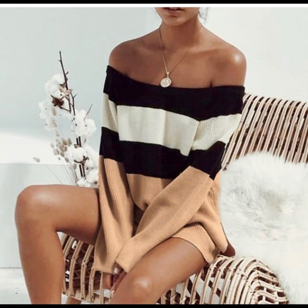 🆕😍Cozy Knit Sweater,Off the shoulder sweater - Picture 2 of 5